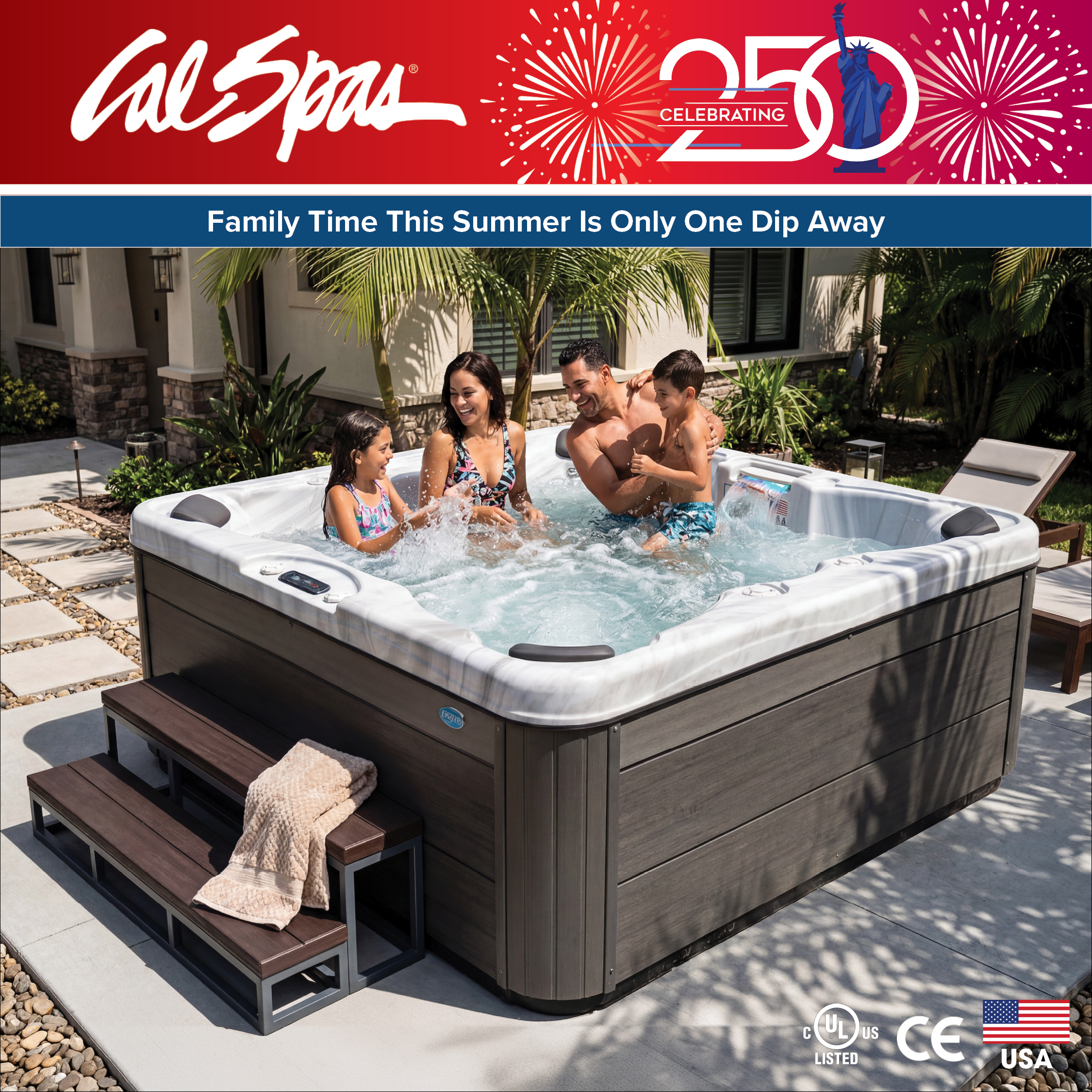 Calspas hot tub being used in a family setting - Grand Rapids